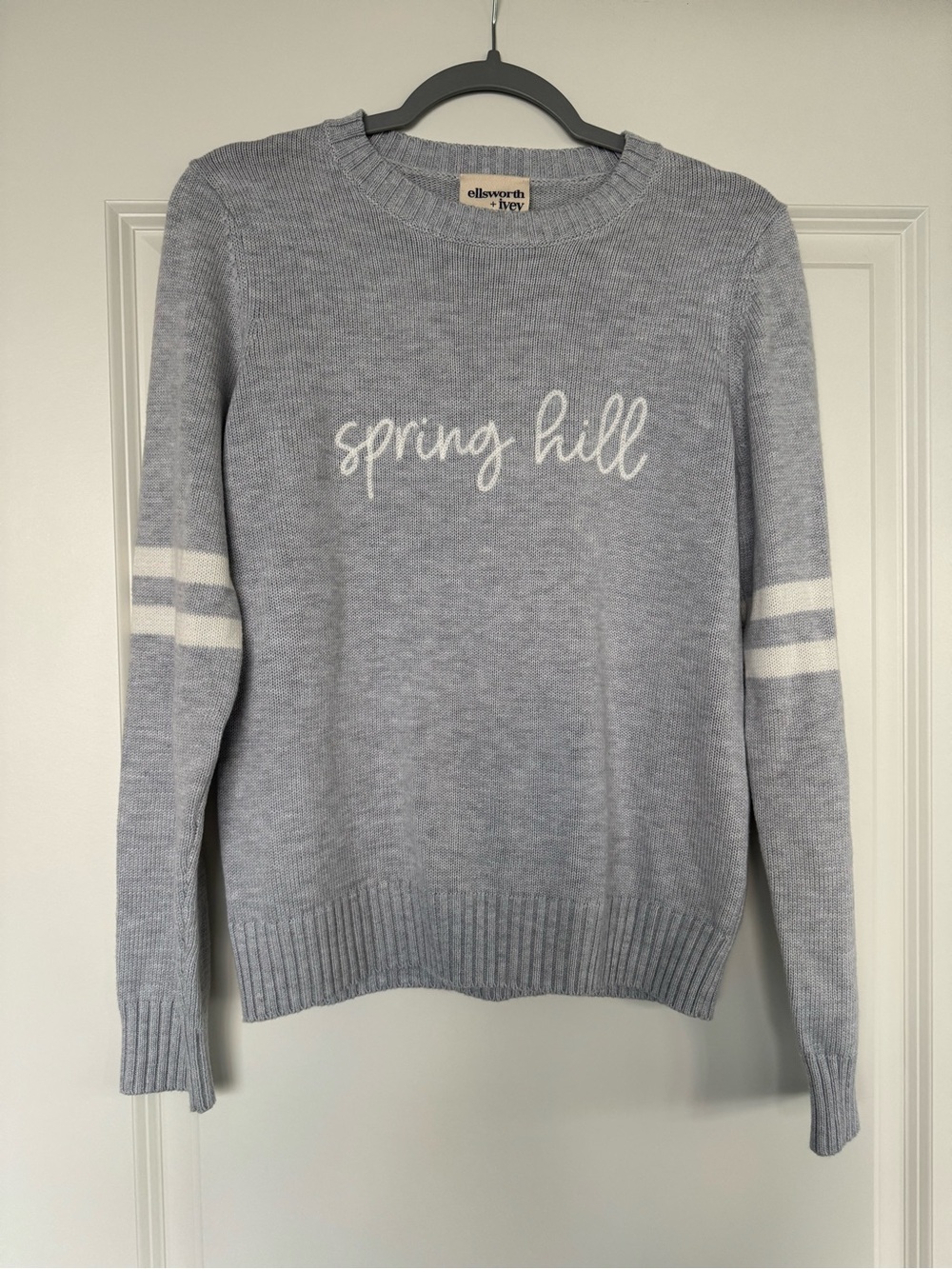 'Spring Hill' Light Grey Ellsworth & Ivey Crewneck Sweater